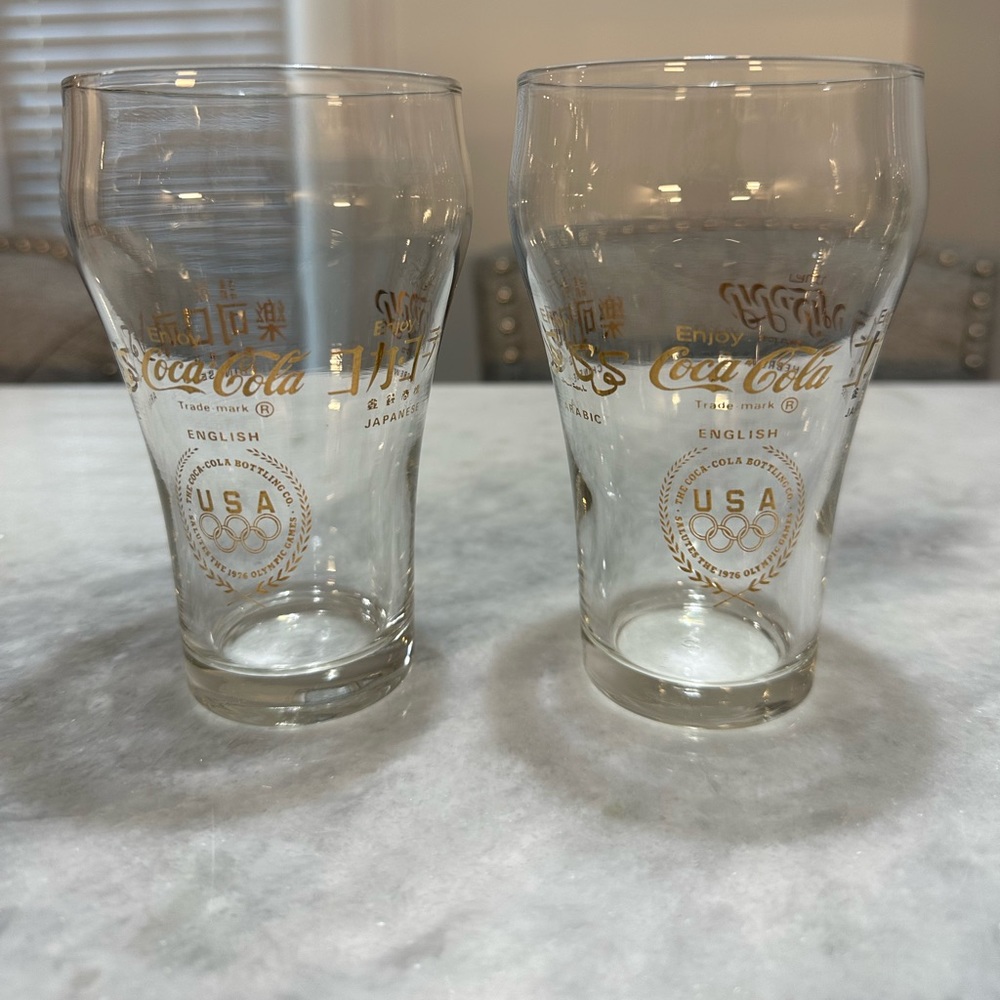 Vintage Coca Cola Salute to 1976 Olympic Games Glasses